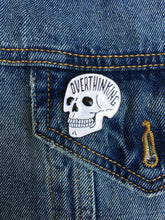 Load image into Gallery viewer, OVERTHINKING SKULL ENAMEL PIN
